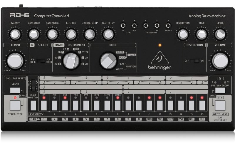 BEHRINGER RD-6-BK - аналоговая драм-машина на основе легендарной TR-606