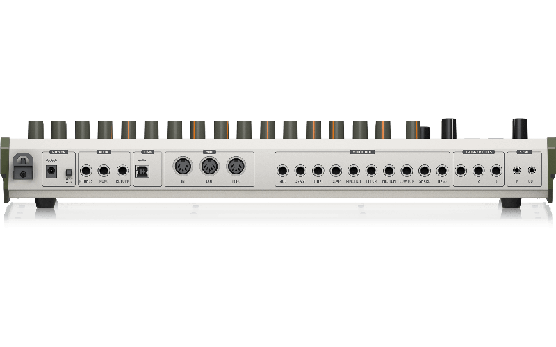 BEHRINGER RD-9 - классическая аналоговая/цифровая драм-машина, 64-шаговый секвенсор