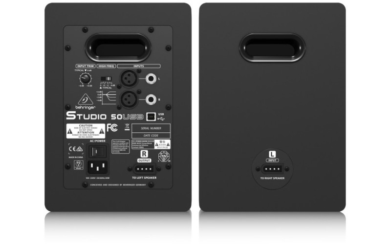 Behringer STUDIO 50USB - 2-полосная мониторная система (пара 5`` мониторов), 100 Вт, USB вход