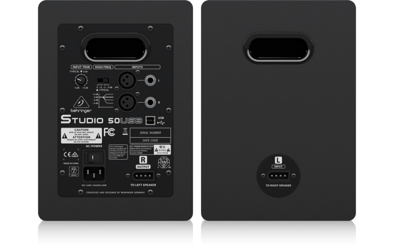 Behringer STUDIO 50USB - 2-полосная мониторная система (пара 5`` мониторов), 100 Вт, USB вход