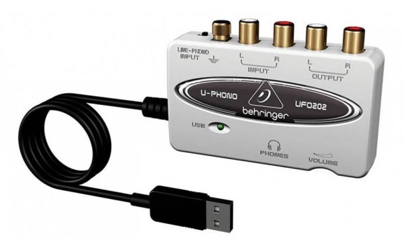 BEHRINGER UFO202 внешний USB интерфейс с предусилителем для виниловых проигрывателей