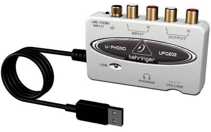 BEHRINGER UFO202 внешний USB интерфейс с предусилителем для виниловых проигрывателей