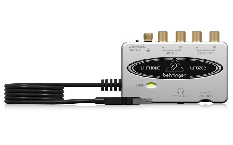BEHRINGER UFO202 внешний USB интерфейс с предусилителем для виниловых проигрывателей