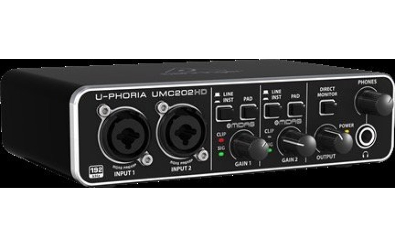 BEHRINGER UMC202HD внешний интерфейс USB для записи и воспроизведения звука (PC / MAC)