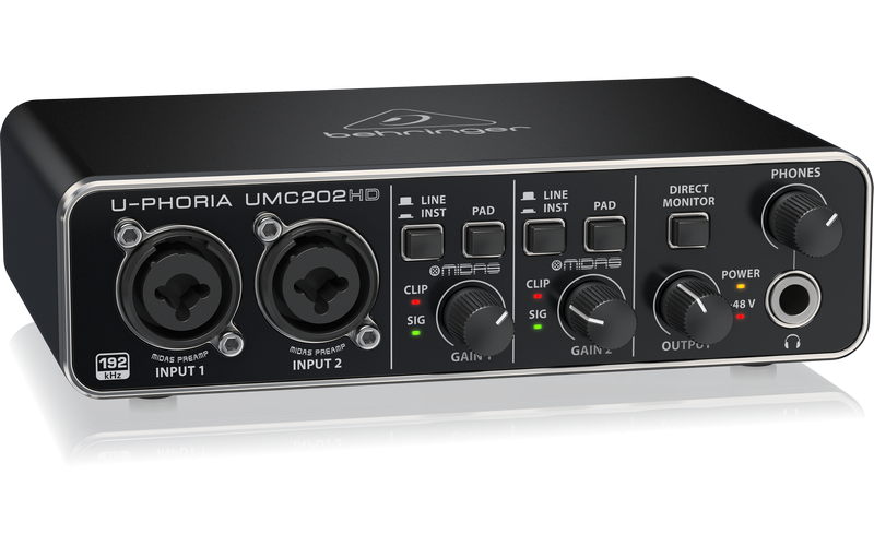 BEHRINGER UMC202HD внешний интерфейс USB для записи и воспроизведения звука (PC / MAC)