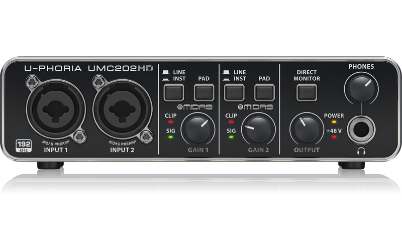 BEHRINGER UMC202HD внешний интерфейс USB для записи и воспроизведения звука (PC / MAC)