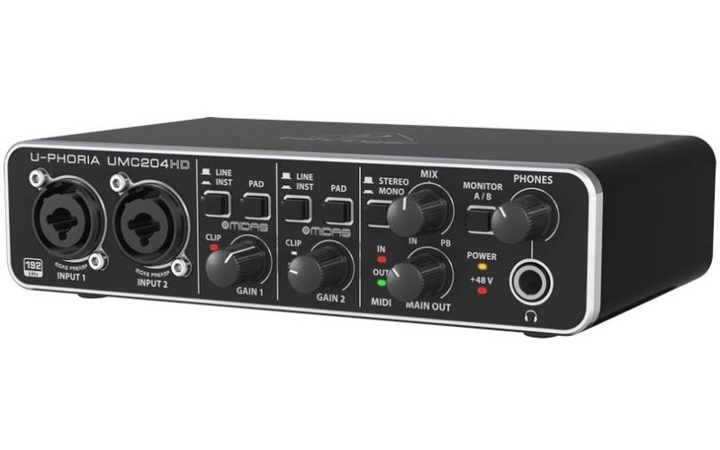 BEHRINGER UMC204HD внешний USB / MIDI интерфейс для записи и воспроизведения звука на PC или MAC