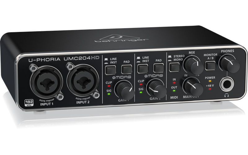 BEHRINGER UMC204HD внешний USB / MIDI интерфейс для записи и воспроизведения звука на PC или MAC