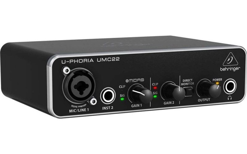 BEHRINGER UMC22 внешний интерфейс USB