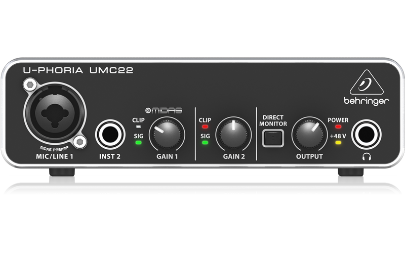 BEHRINGER UMC22 внешний интерфейс USB