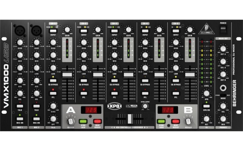 Behringer VMX1000USB - микшер для DJ, 7-канальный,встроенный USB-интерфейс, МАС, РС, микр.предусил.