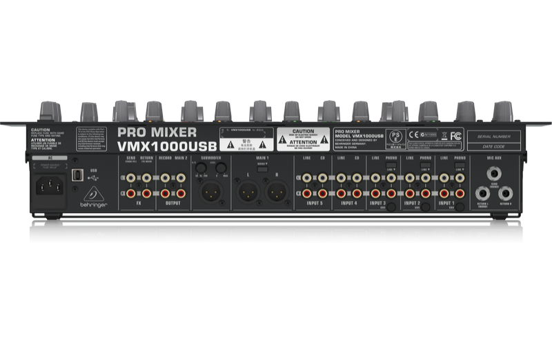 Behringer VMX1000USB - микшер для DJ, 7-канальный,встроенный USB-интерфейс, МАС, РС, микр.предусил.
