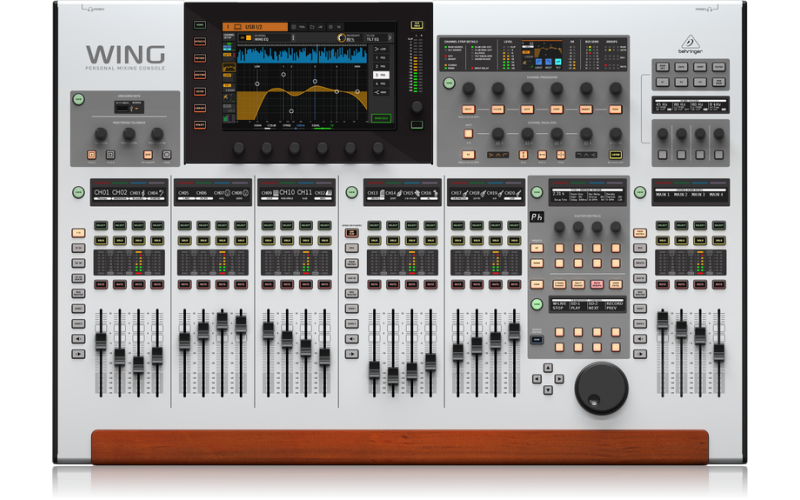 BEHRINGER WING - цифровой микшерный пульт, 48 входа, 28 шин, 24 фейдера, сенсорный экран