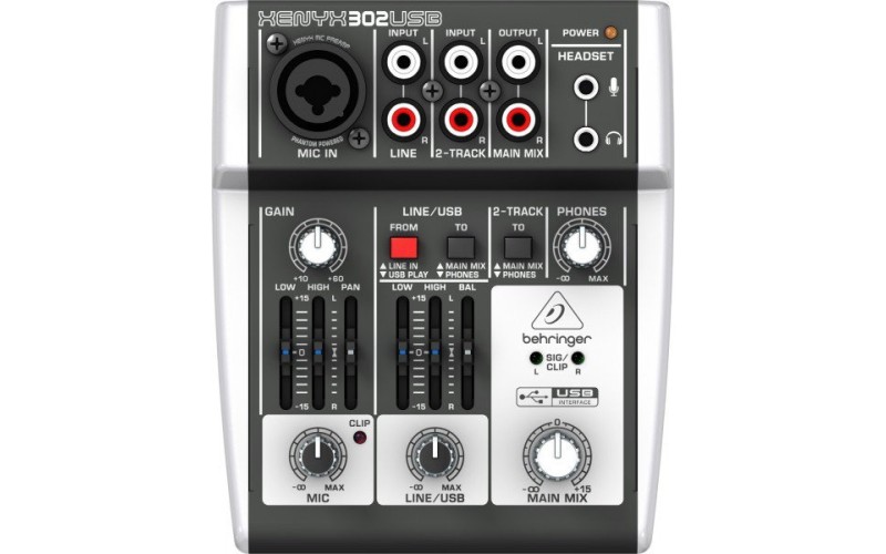 BEHRINGER XENYX 302USB - мини компьютерный микшерный пульт