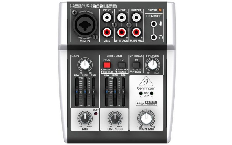 BEHRINGER XENYX 302USB - мини компьютерный микшерный пульт
