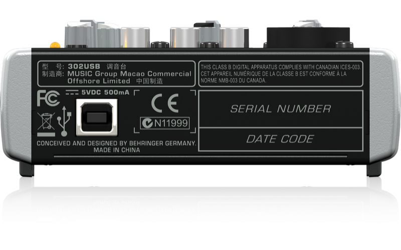 BEHRINGER XENYX 302USB - мини компьютерный микшерный пульт