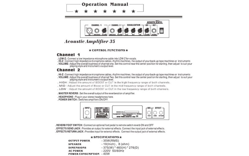 BELCAT A35 комбик для акустической гитары 35W