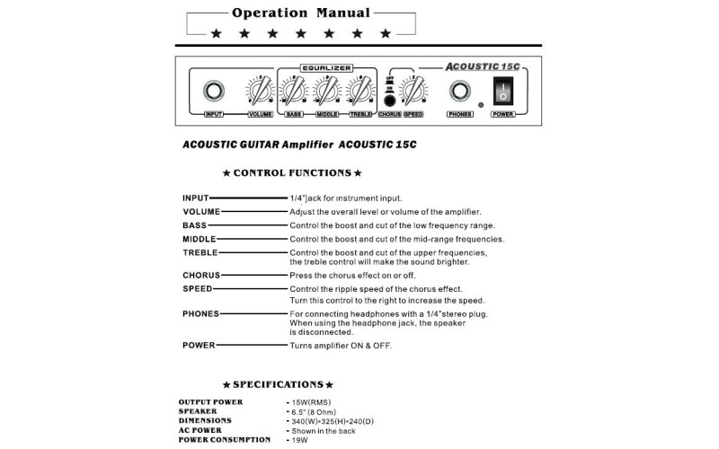 BELCAT Acoustic 15C комбик для акустической гитары, 15W