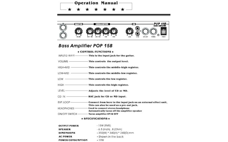 BELCAT POP15B басовый комбик 15W