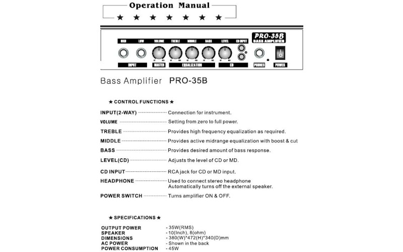 BELCAT PRO-35B басовый комбик 35W