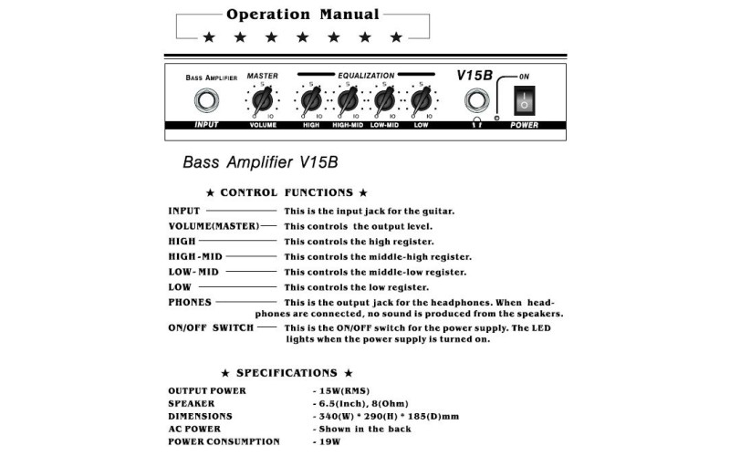 BELCAT V15B басовый комбик 15W