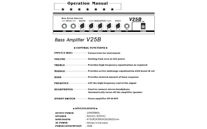 BELCAT V25B басовый комбик 25W