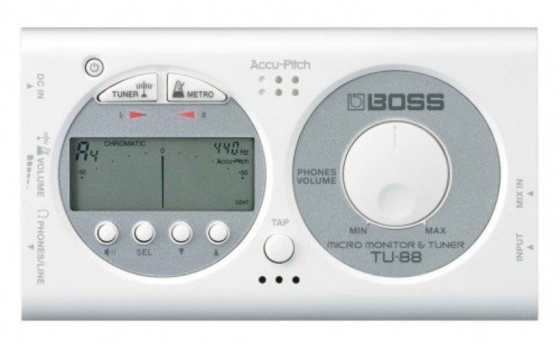 BOSS TU-88-WH тюнер/метроном для гитары и баса