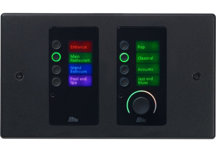 BSS EC-8BV-BLK-EU Ethernet панельный контроллер с 8 кнопками и регулятором уровня