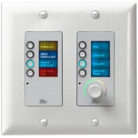 BSS EC-8BV-WHT-EU - панельный контроллер с 8 кнопками и регулятором уровня,  Ethernet , цвет белый