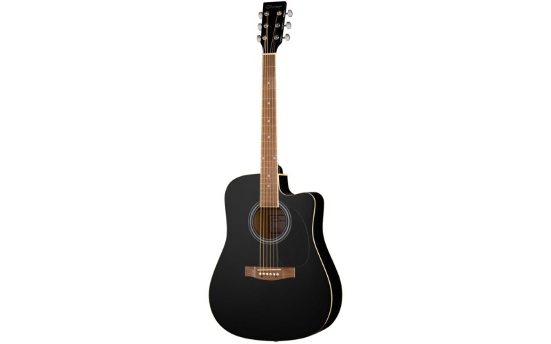 Caraya F601 BK Акустическая гитара, с вырезом, черная
