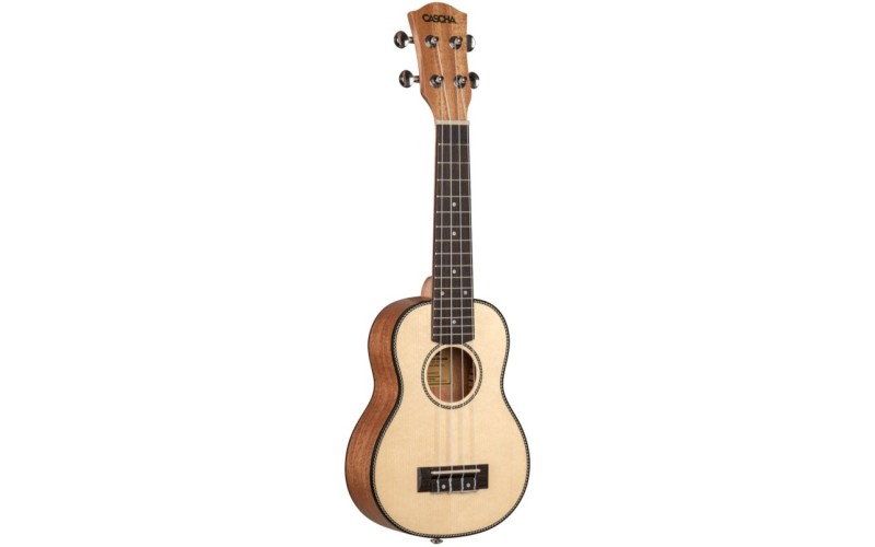 Cascha HH-2149 Spruce Series Укулеле сопрано, с чехлом, учебником, цвет натуральный