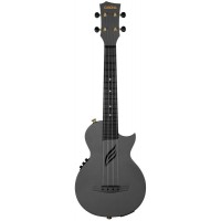 Cascha HH-2258E Carbon Fibre Укулеле концертный со звуксонимателем, с чехлом, черный, углеволокно