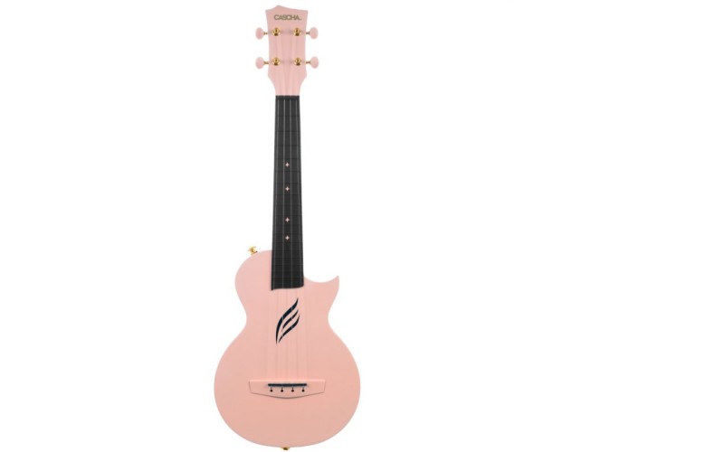 Cascha HH-2288 Carbon Fibre Укулеле концертный, с чехлом, розовый, углеволокно