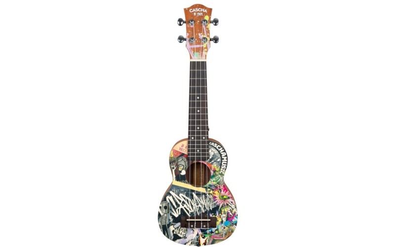 Cascha HH-2600 Art Series Укулеле сопрано, с чехлом, рисунок Urban