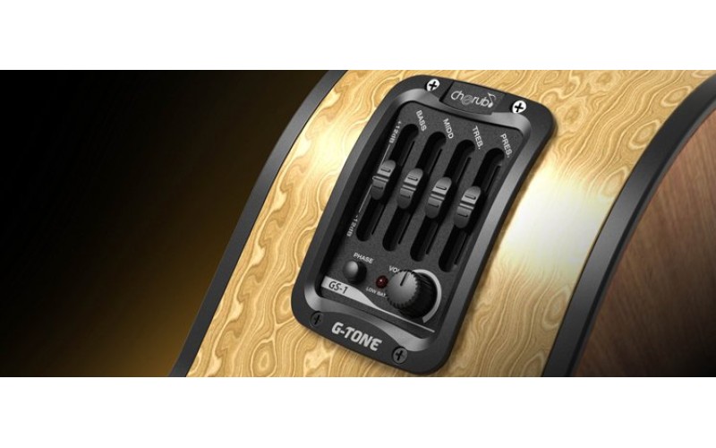 Cherub GS-1 Эквалайзер для акустической гитары, врезной, 4-х полосный, с инверсией фазы