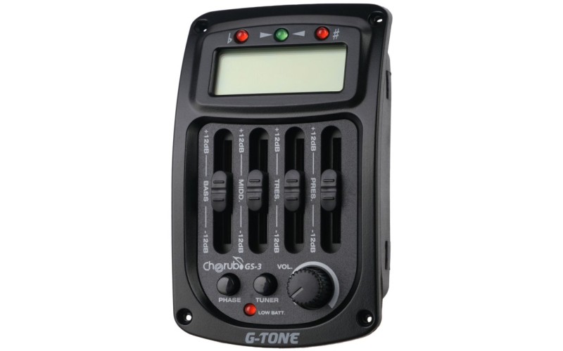 Cherub GS-3 Эквалайзер для акустической гитары, врезной, 4-х полосный, с инверсией фазы и тюнером