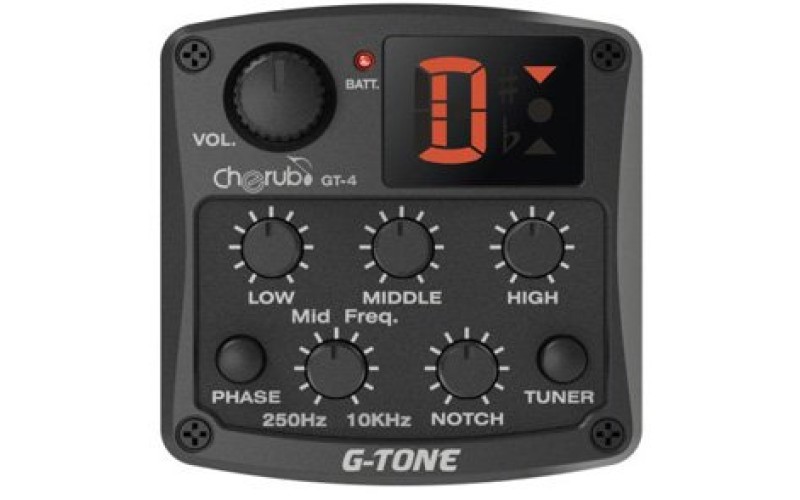 Cherub GT-4 Гитарный эквалайзер цифровой 3-х полосный с тюнером и контролем средних частот