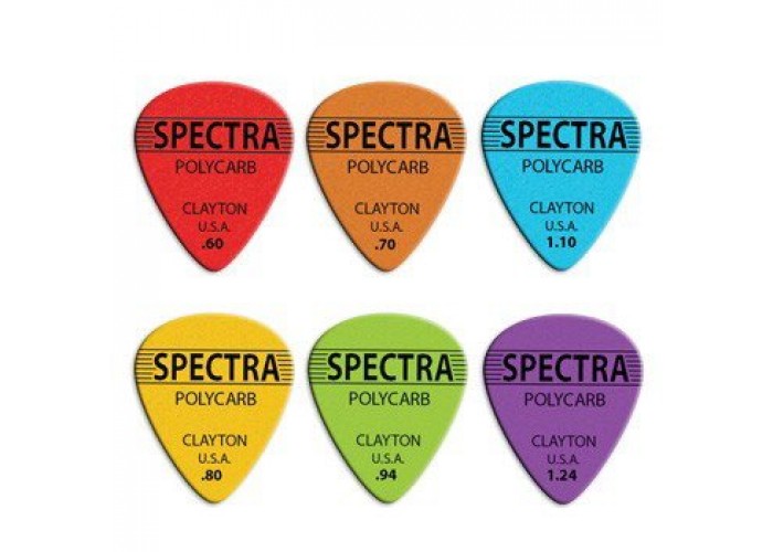 CLAYTON SPE124/12 - 1.24 mm стандартные медиаторы SPECTRA из поликарбоната, матовые 12 шт