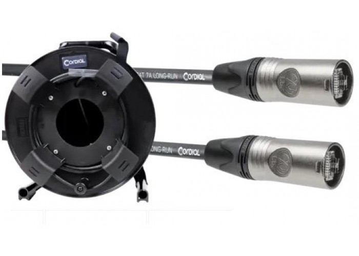 Cordial CSE 150 NN 7A LONG-RUN-SD кабель Cat7A с разъемами Neutrik NE8MX6, на катушке, 150м, черный