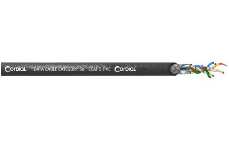 Cordial CSE 50 NN 5 SD-PVC кабель Cat5e с разъемами Neutrik NE8MX-B-1, на катушке, 50м, черный