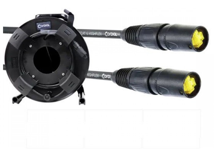 Cordial CSE 50 NN 6-SD кабель Cat6 с разъемами Neutrik NE8MX-B-1 на катушке 50м, черный