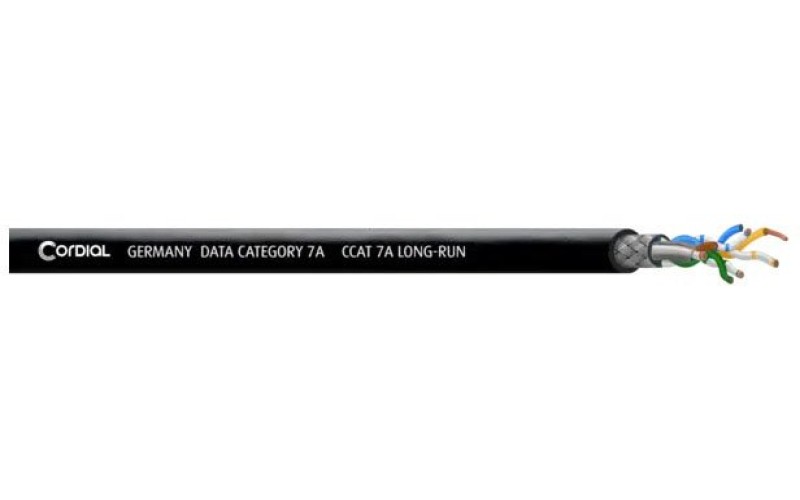 Cordial CSE 50 NN 7A LONG-RUN-SD кабель Cat7A с разъемами Neutrik NE8MX6, на катушке, 50м, черный
