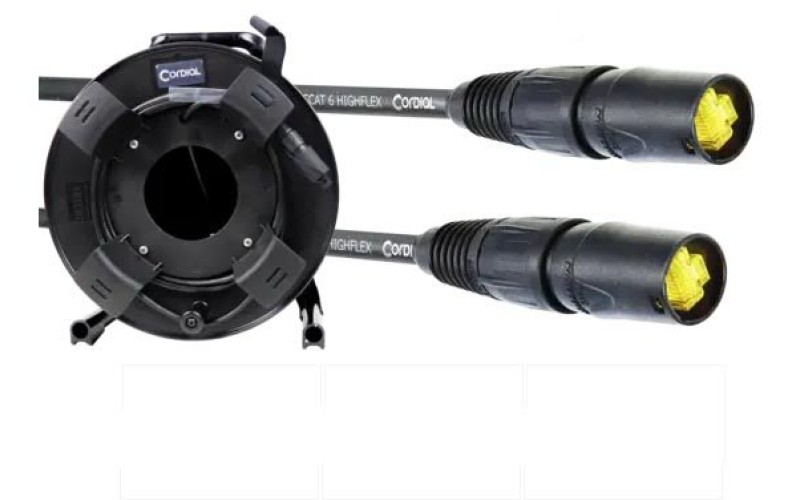 Cordial CSE 75 NN 6-SD кабель Cat6 с разъемами Neutrik NE8MX-B-1 на катушке 75м, черный