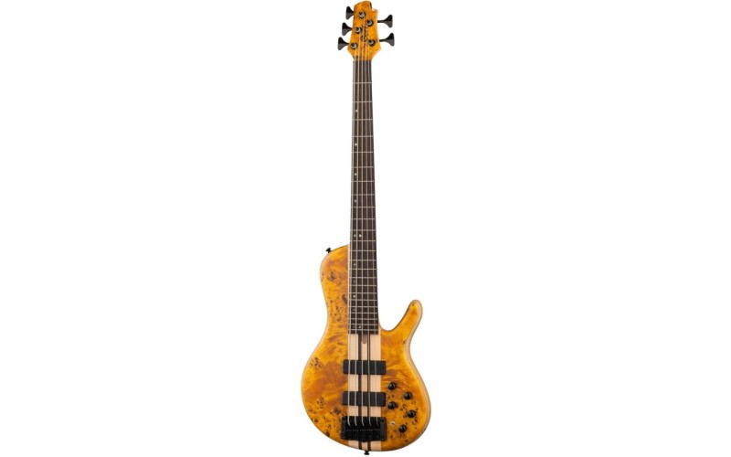 Cort A5-Plus-SC-AOP Artisan Series Бас-гитара 5-струнная, цвет янтарь, с чехлом 