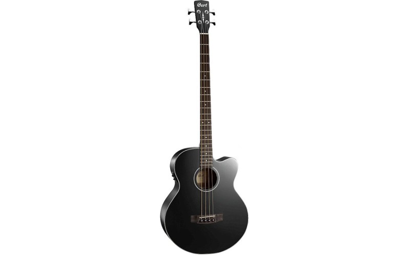 CORT AB850F BK with BAG Acoustic Bass Series Электроакустическая бас-гитара, с вырезом, черная