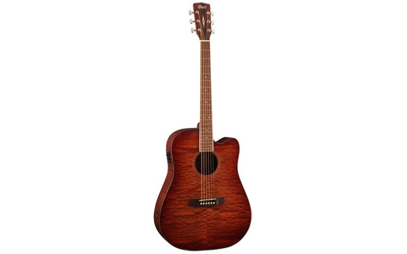 Cort AD890MBCF NAT Standard Series Электроакустическая гитара, с вырезом, натуральный