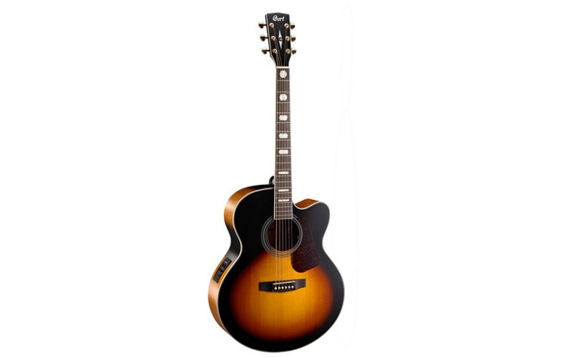 Cort CJ3V-TAB CJ Series Электроакустическая гитара, с вырезом, санберст