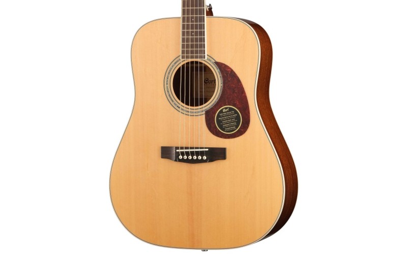 Cort EARTH100 NAT WBAG Earth Series Акустическая гитара, цвет натуральный глянцевый, чехол