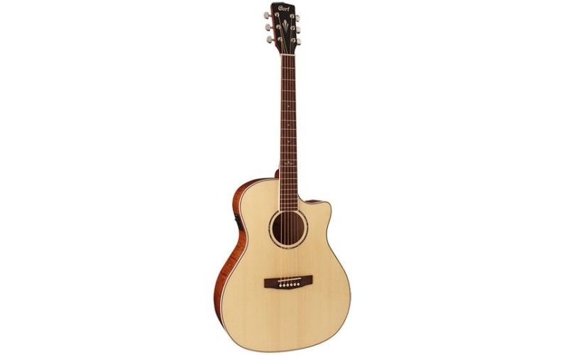 Cort GA-FF-NAT-Bag Grand Regal Series Электроакустическая гитара, с вырезом, с чехлом, натуральный