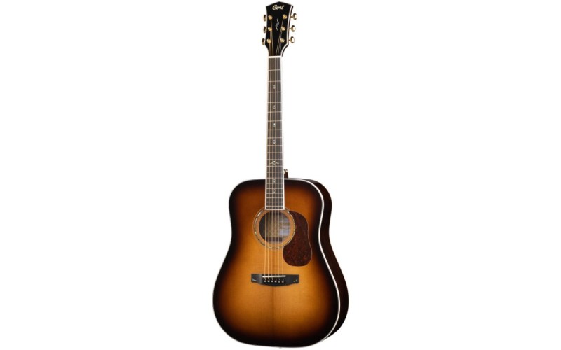 Cort Gold-D8-LB Gold Series Акустическая гитара, санберст, с чехлом